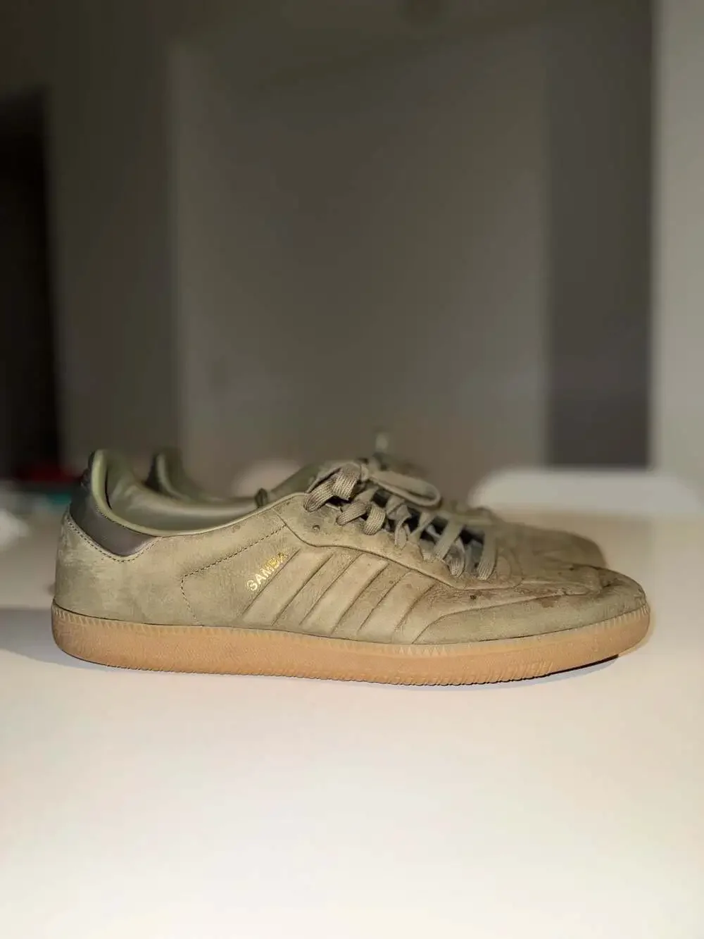adidas Samba OG Olive Strata Suede Gum Sole Sneakers Size 14